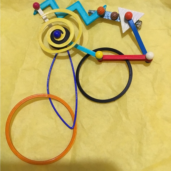 Eve Kaplin kinetic Memphis style brooch - Picture 5 of 7